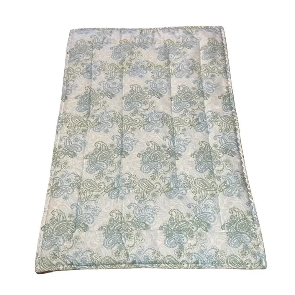 Dog Mat, Pet bed, Crate Mat, blue green paisley, Large 36 x 22